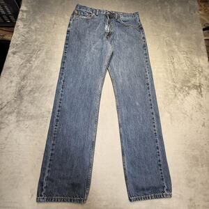 Levis 505 Jeans Mens 32x32 Blue Denim Straight Leg Zip Fly 5 Pocket Medium Wash
